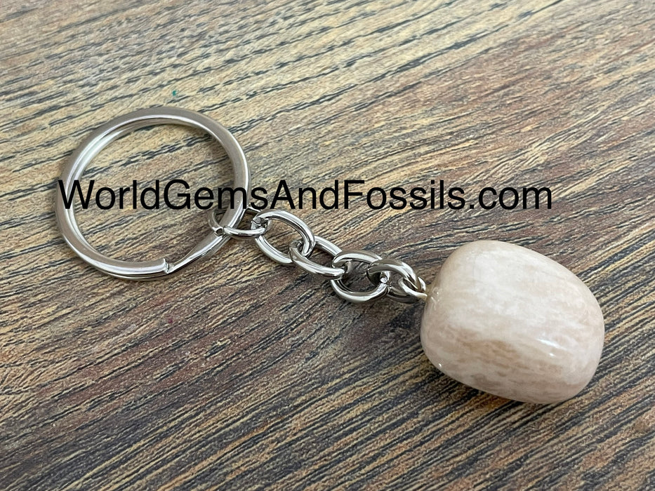 Peach Moonstone Keychain