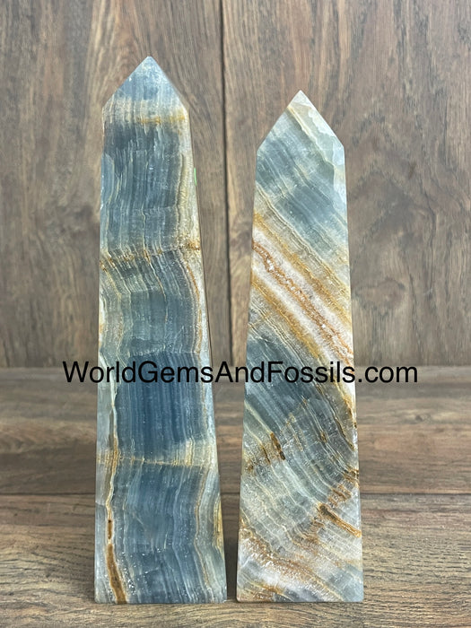 Blue Onyx Obelisk 7.5”  #G