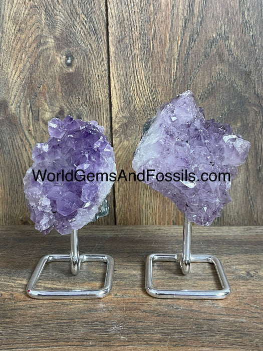 Amethyst On Silver Stand