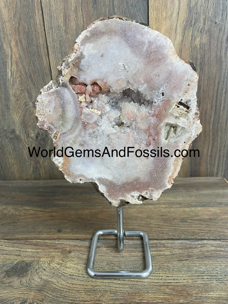 Pink Amethyst On Stand  11”