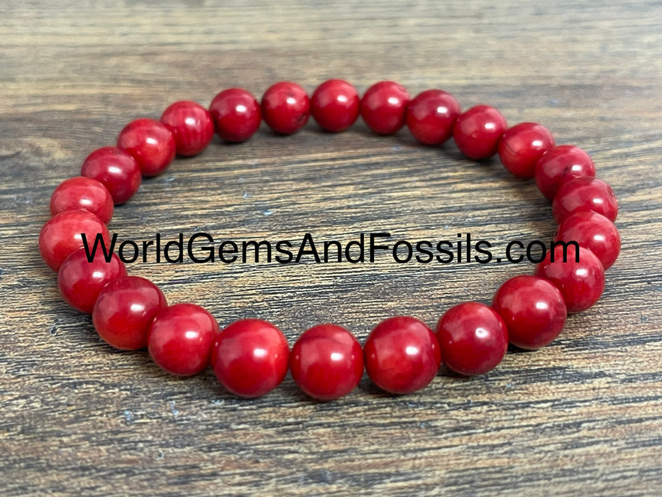 Red Coral Bracelet 8mm