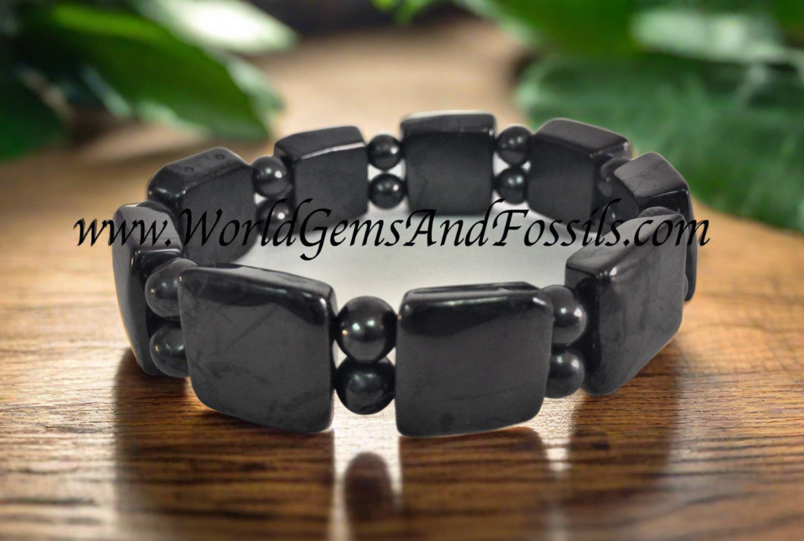 Shungite Square+Beads Bracelets