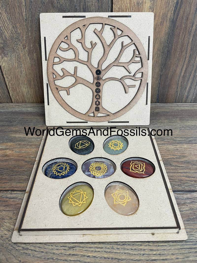 Chakra Stone Set In Tree Of Life Box