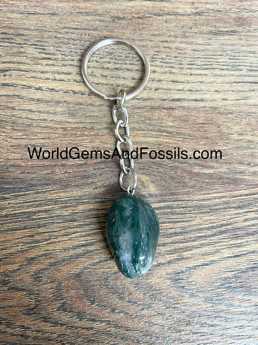 Green Moss Agate Keychain