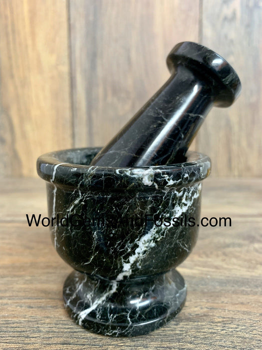 2.5" Black Zebra Mortar And Pestle