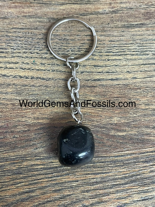 Black Tourmaline Keychain Tumble