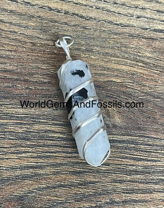 Rainbow Moonstone Pendant Wrapped