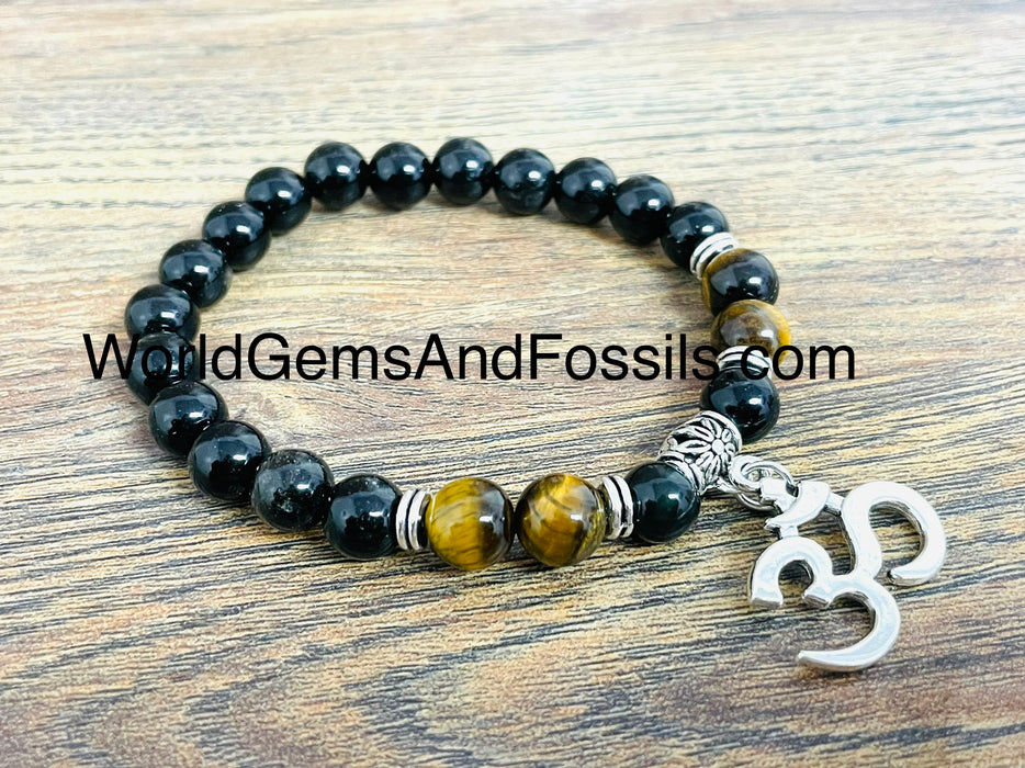 Tiger Eye Lava OM Bracelet