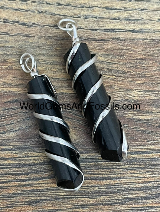 Black Tourmaline Pendant Wrapped