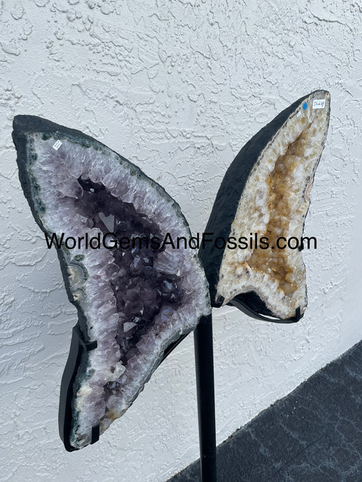 Amethyst Citrine Butterfly #4  47.5” x 21.5”