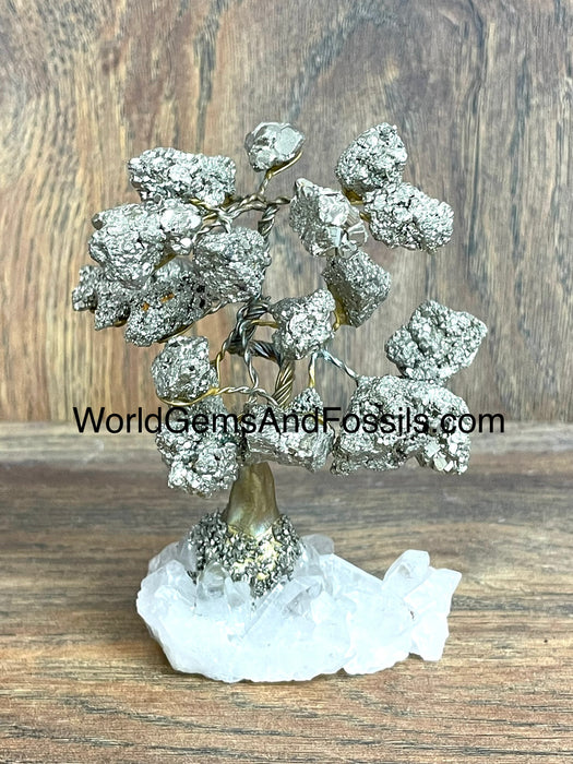 Pyrite Gem Tree On Quartz Base #2