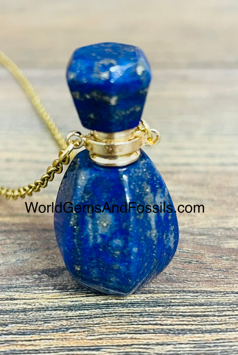 Lapis Perfume Necklace