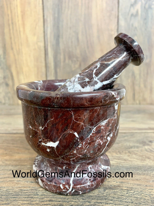 2" Red Zebra Mortar & Pestle