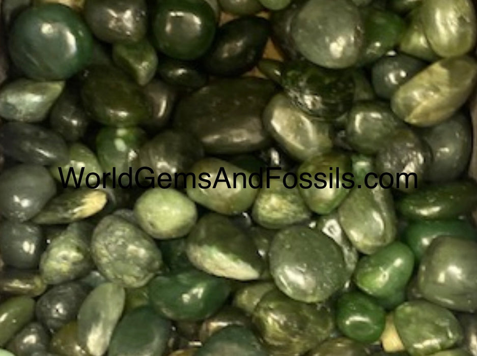 Nephrite Jade Tumble Stone 1lb  Dark #3