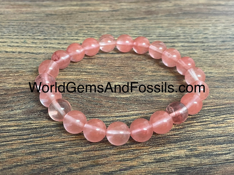 Cherry Quartz Bracelet 8mm