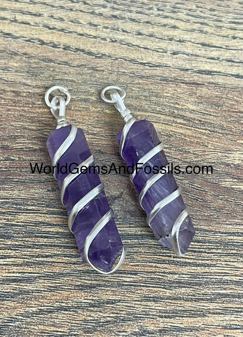 Amethyst Pendant Wrapped