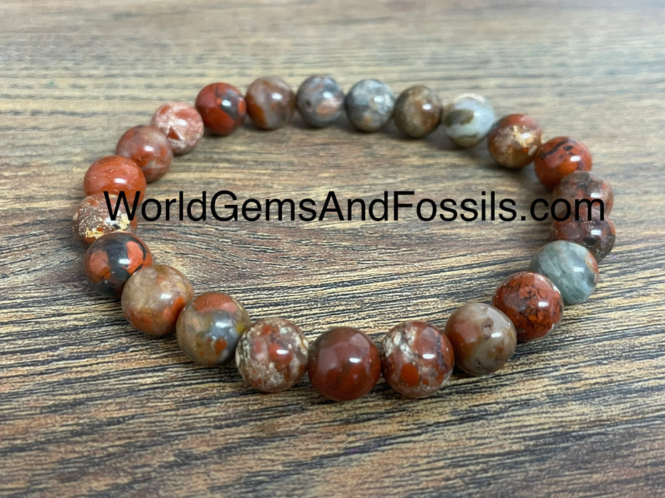 Red Brecciated Jasper Bracelet 8mm