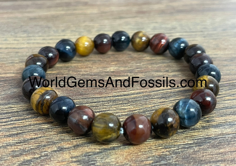 Multi Color Tiger Eye Bracelet 8mm