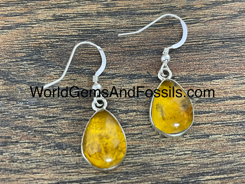 Amber Earring Sterling Silver