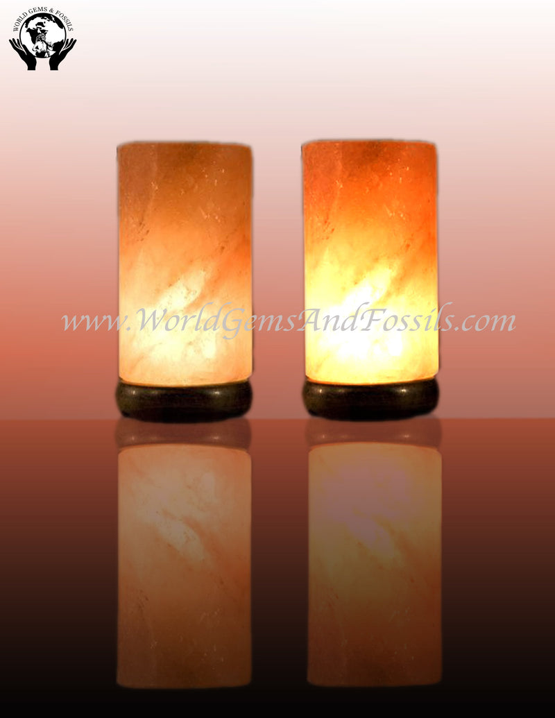 6.5"-7" Cylinder Salt Lamp With Cord And Bulb