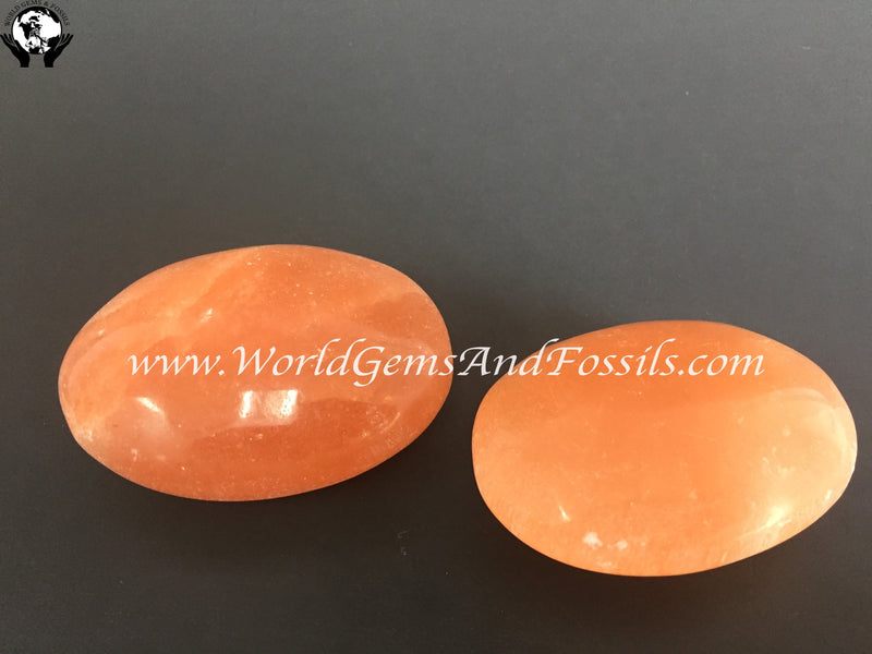 Selenite Palm Stone Orange 60-70 mm 100Pcs/Box