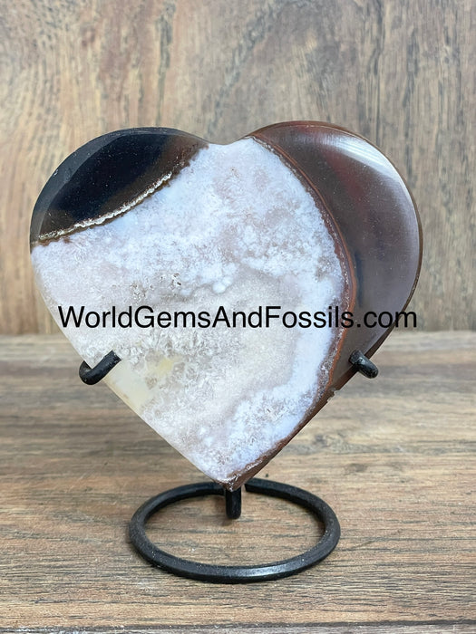 Agate Heart On Stand