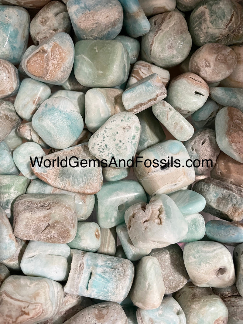 Blue Aragonite Tumbled Stone 1 lb