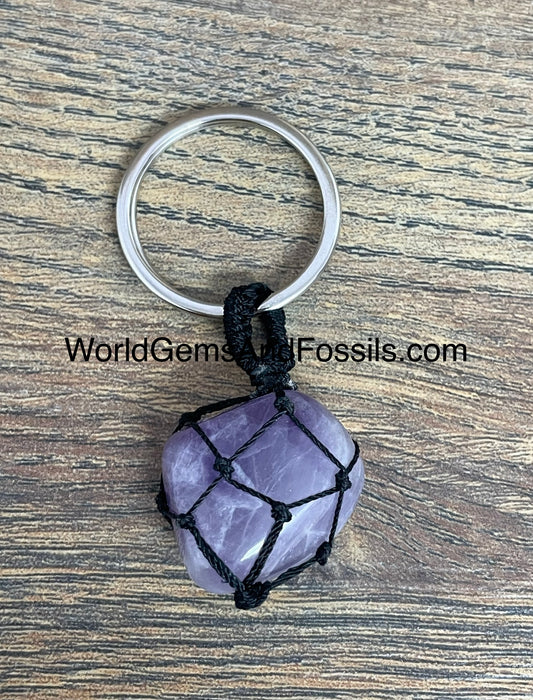 Amethyst Keychain Knitted