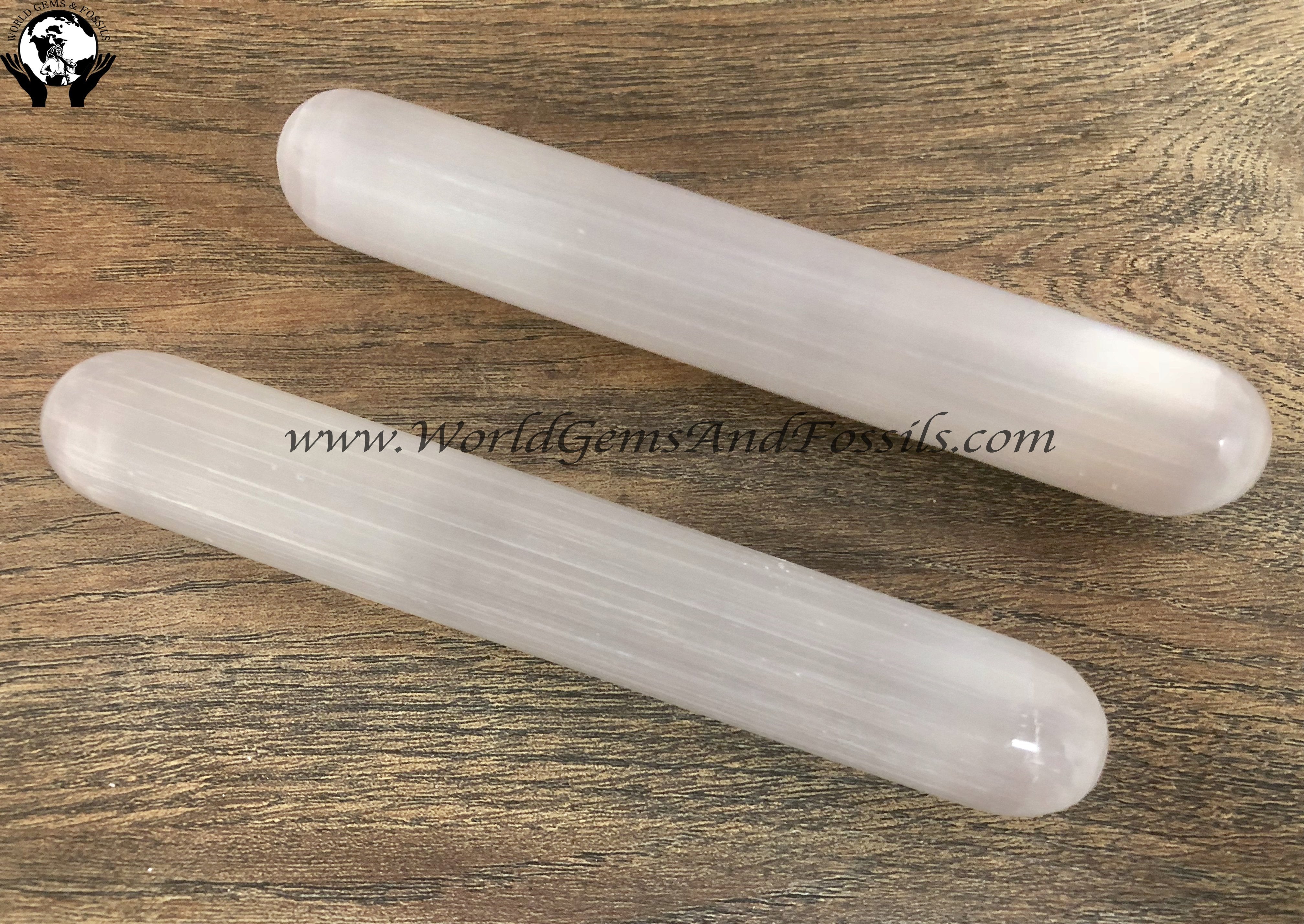 Selenite Round End Wands