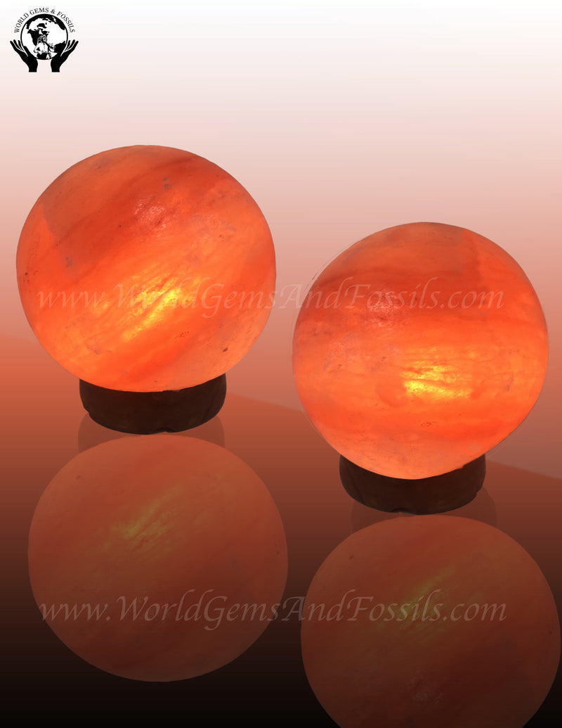 6" Sphere Salt Lamp With Cord And Bulb