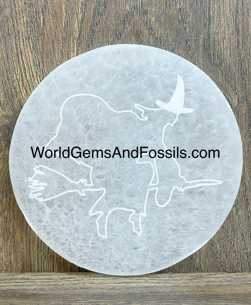 Selenite Plate Halloween Collection Circle 6"