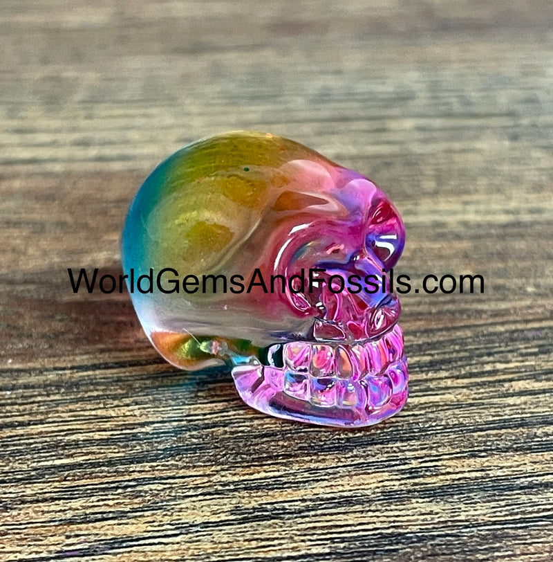 1" Rainbow Glass Skull
