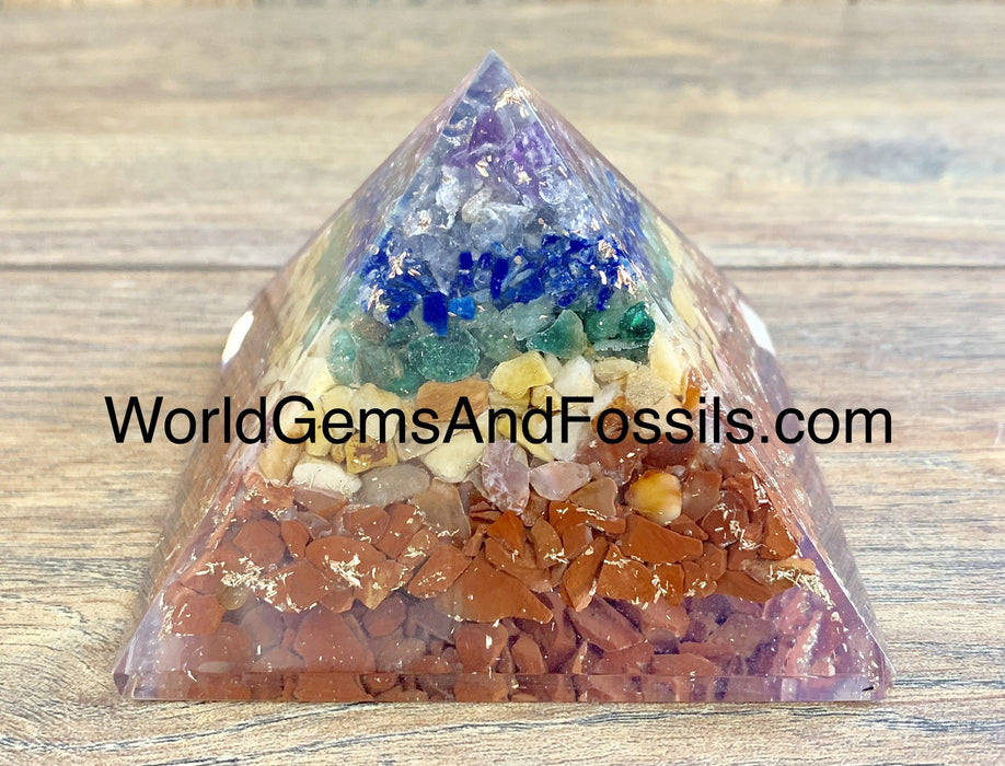 7 Chakra Orgone Pyramid 3"