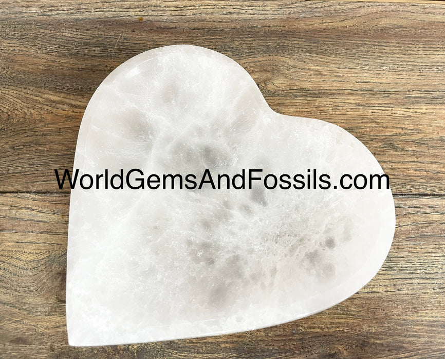 Selenite Bowl Heart 8”