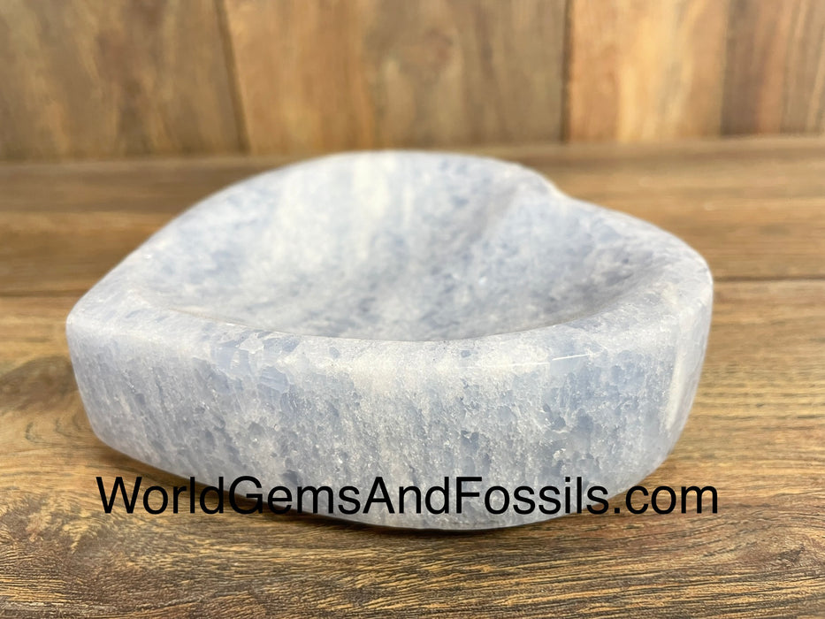 Blue Calcite Bowl Heart 5”