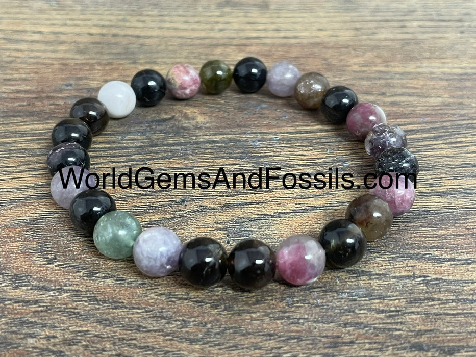 Watermelon Tourmaline Bracelet 8mm