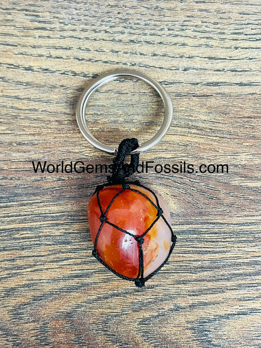 Carnelian Keychain Knitted