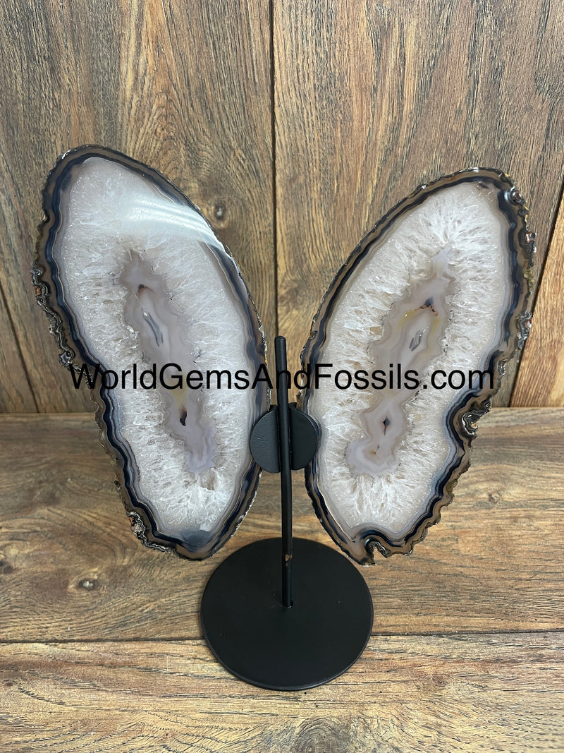 Brown Agate Butterfly On Stand 7”-8.5”