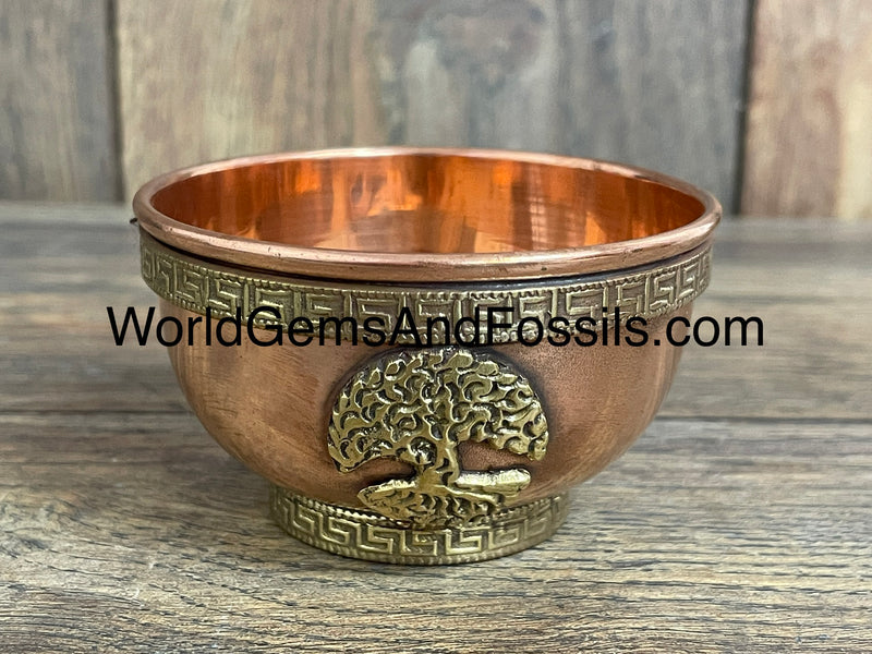 Copper Bowl With Tree Of Life Symbol