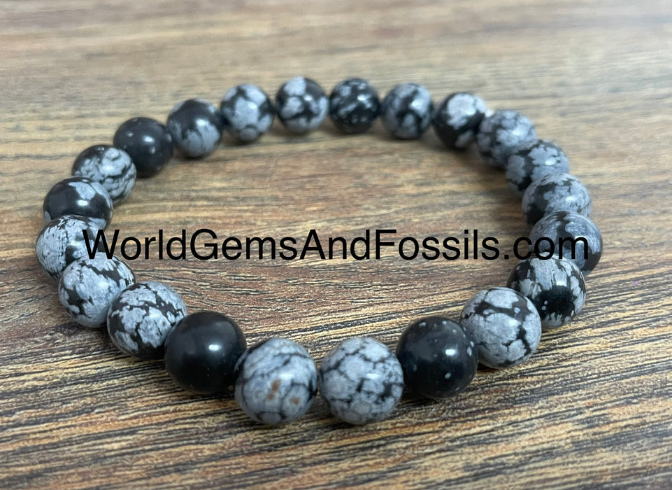 Snowflake Obsidian Bracelet 8mm