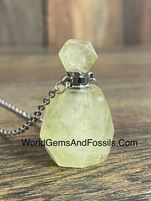 Lemon Quartz Perfume Necklace