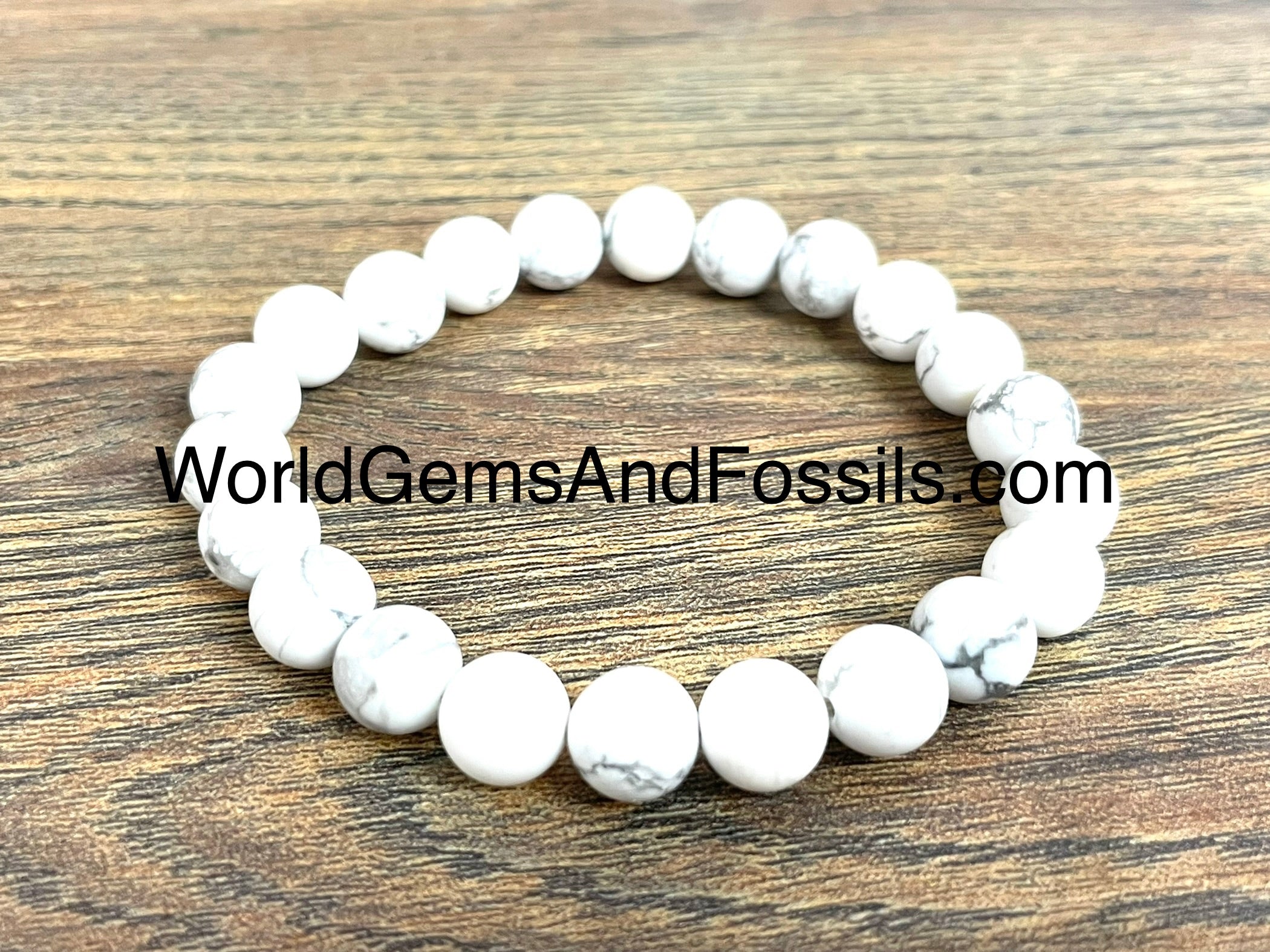 White Howlite Bracelets 8mm