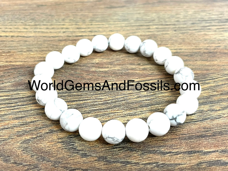 White Howlite Bracelet 8mm