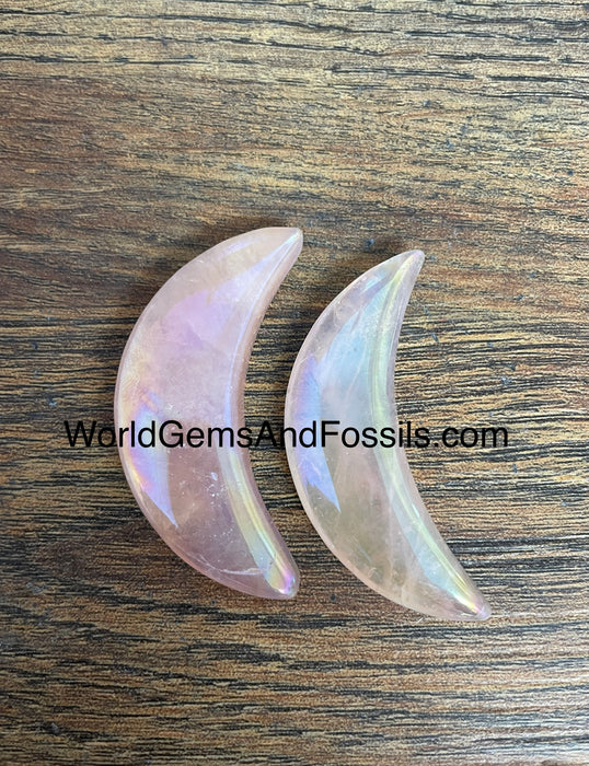 Aura Rose Quartz Moon 4.5cm