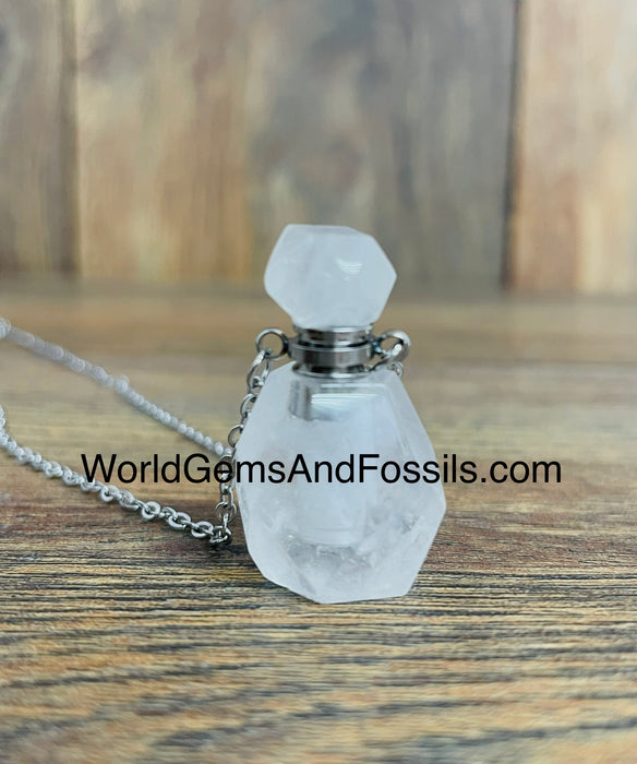 Clear Quartz Perfume Necklace