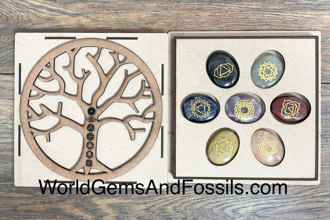 Chakra Stone Set In Tree Of Life Box