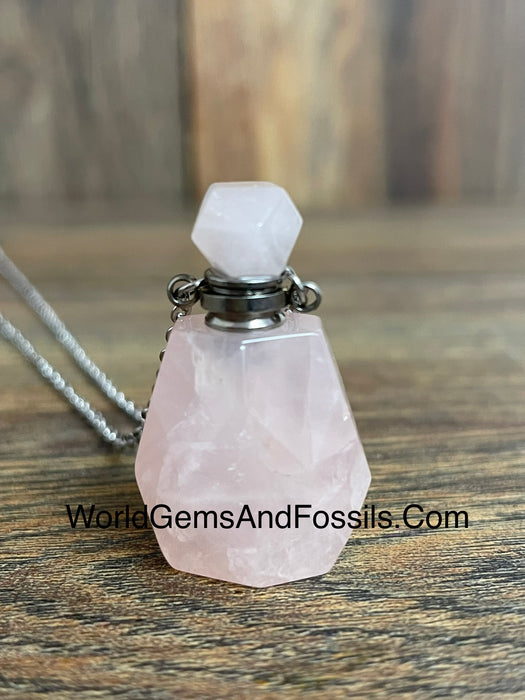 Rose Quartz Perfume Necklace