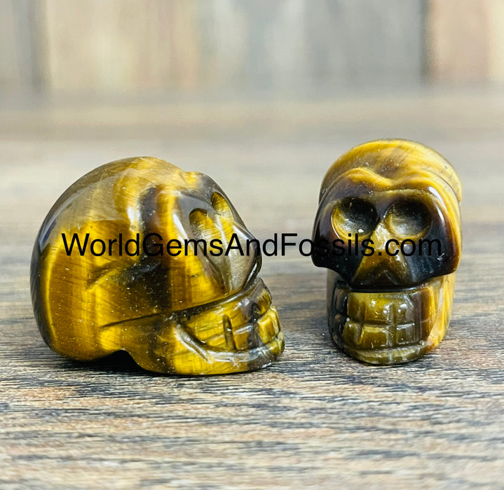 1" Tiger Eye Skull