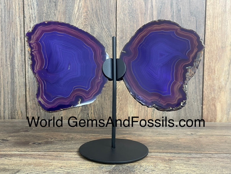 Purple Agate Butterfly On Stand 7”-8.5”