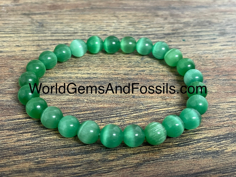 Green Cat's Eye Bracelet 8mm